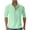 Mint Green, variant on Mens Casual Henley Shirts 2025 Trendy Long Sleeve Button Stand Collar Summer Beach Outfit Baggy Vacation Tee Top