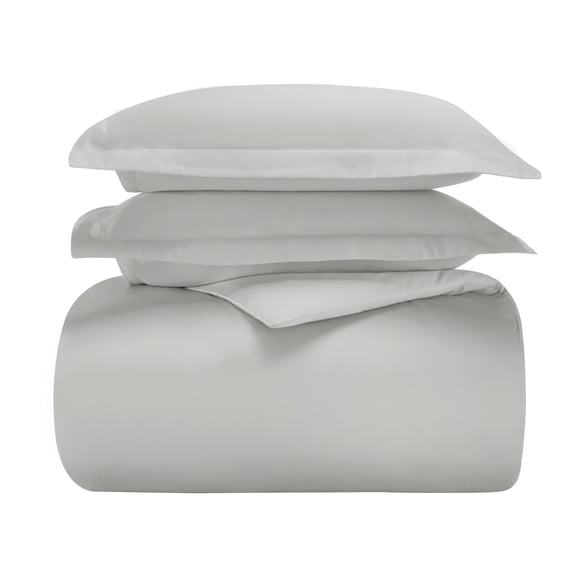 Superior Cotton Blend 600 Thread Count Duvet Cover Set, King/ California King, Platinum