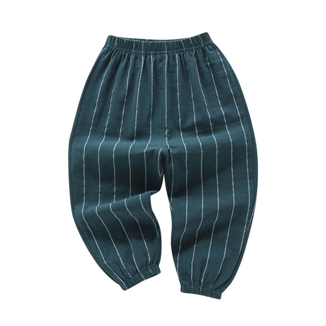 Odeerbi 2-10 Años Niños Niñas Algodón Bloomers Verano Rayas Jogger Pantalones Color Sólido Transpirable Linterna Pantalones Haren Pantalones