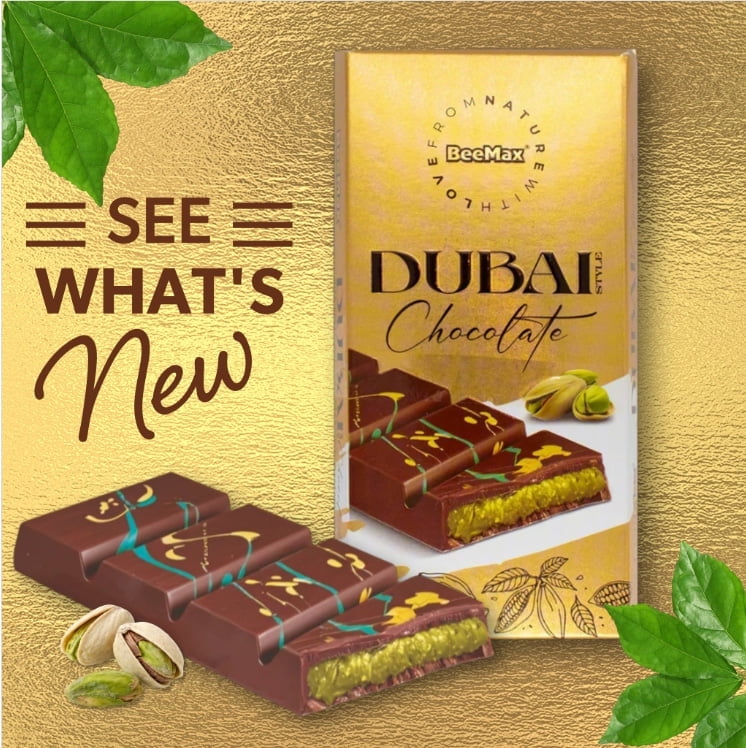 Dubai Chocolate Bar| Premium Milk Chocolate | Golden Kadayif Crisps, Velvety Tahini & Hand-Harvested Pistachios 7oz (200gr)