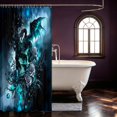 thumbnail image 3 of Manfei Wild Dragon Animals Shower Curtain 72Wx72L,Vintage Rose Skull Bathroom Curtain,Blue, 3 of 5