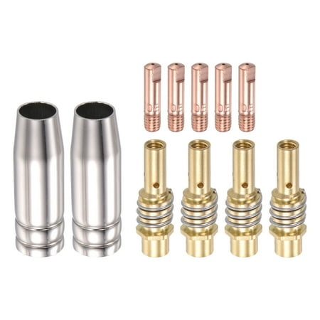 

Uxcell Melt Inert-Gas Welding Torch Accessory Kit Set 0.8mm Contact Tip Nozzle Connecting Rod 15AK Consumables 11-Piece