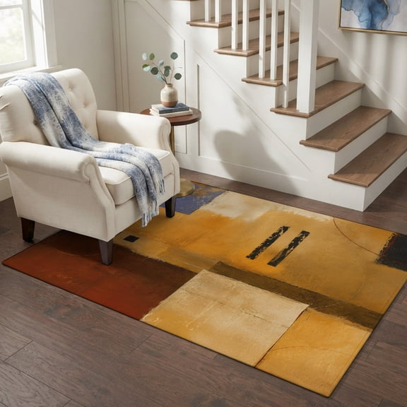 Area Rugs 4'x6'. Colorful Geometric Carpet Runner Indoor Outdoor Rugs Home Decor Aesthetic, Farmhouse Abstract Chic Aesthetic Non Slip Mats Washable Accent Rug for Living Room Bedroom