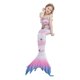 thumbnail image 3 of 3pcs Mermaid Tails Kids Swimsuit Costumes With Monofins Bikini Swimming Cosplay Little Mermaid Tail For ChildrenL(125-135cm height), 3 of 3