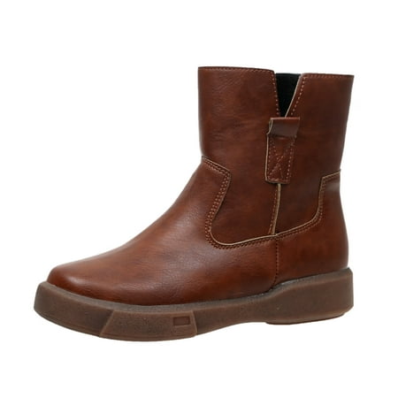 

Mackneog Zipper Shoes Breathable Boots Chunky Women s Heels Short Retro High Women s Boots Gift on Clearance