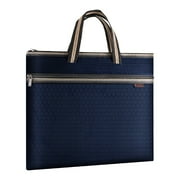 Qiweii Men's Waterproof Business Briefcase, Portable A4 Cloth File Bag, Office Data Storage Bag