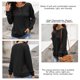 thumbnail image 5 of Sudadera de Mujer Manga Larga Cuello Redondo con Botones Color Sólido Jersey Suelto Top para el Trabajo Escuela Negro S, 5 of 6