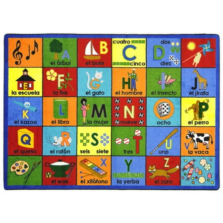 Joy Carpets Educational Bi-lingual Phonics Area Rug