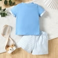 thumbnail image 4 of CYRBOKO Toddler Boys Outfit Sets, Short Sleeve Summer 2 Pieces T-shirts and Shorts Set Blue Size 2 T, 4 of 9