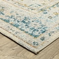 thumbnail image 5 of Oriental Weavers Naples Indoor/Outdoor Rug - 1221X - 9'10" x 12'10" - in Gray/ Teal - Vintage Inspired, Water, Stain and Fade Resistant, Hose Clean, Patio, Outdoor Living Area Rug, 5 of 5
