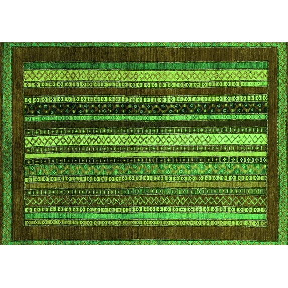 Ahgly Company Indoor Rectangle Abstract Green Modern Area Rugs, 8' x 12'