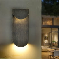 Modern Outdoor Wall Light – Waterproof LED Wall Sconce 10W 3000K Warm White, Anti-Rust Black with Gold Accent, Exterior Wall Mount Porch Light for Patio, Garage, Garden