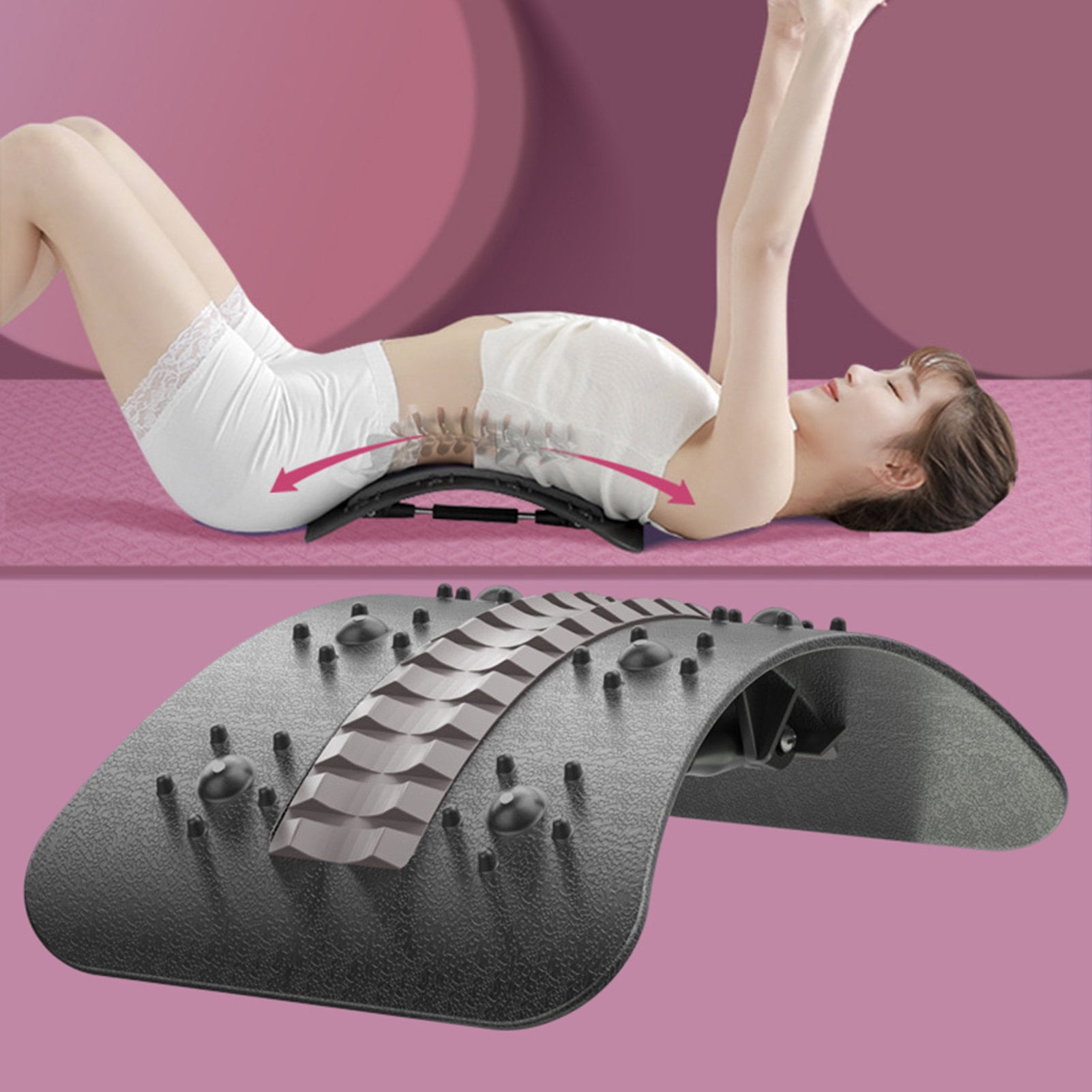 Sportteer Posture Corrector Adjustable Back Stretcher Back Stretcher Lower Upper Back Pain Relief Compact Size Portable Multi-Level Adjustable Spine Board Back