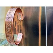 Mens 8 Inch Solid Copper Magnetic Cuff Bracelet CBM355- 5/8 Of An Inch Wide.
