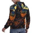 thumbnail image 6 of Pofeuu Starry Night Cat Guitarist A Print Mens Casual Hooded Collar Drawstring Hoodies Pullover Sweatshirts Casual Long Sleeve Shirts-Small, 6 of 7