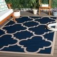 thumbnail image 2 of Safavieh Courtyard Becky Geometric Indoor/Outdoor Area Rug, Navy/Beige, 5'3" x 5'3" Square, 2 of 16
