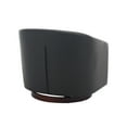 thumbnail image 3 of MINCETA Accent Chairs,Oversized 360 Swivel Barrel Chairs(Seat Area:23.6"D x 24.4"W),Modern Boucle Armchair with Wood Base for Living Room and Bedroom,PU Leather in Dark Gray, 3 of 4