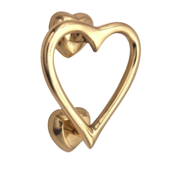 Shristy Hardware "Love" Brass Door Knocker for Door Front - (Pack of 1 Polished Lacquered Finish)
