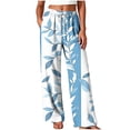 thumbnail image 3 of Yertdoel Pajama Pants Women Unisex Fashion Printed Elastic Waist Wide Leg Casual Sleep Pants Drawstring Comfy Lounge Bottoms with Pockets, 3 of 7
