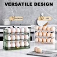 thumbnail image 4 of Food Storage Containers,Flippable Egg Holder For Refrigerator 3 Layer Egg Storage Container For Refrigerator Side Door Auto Flip Tray Egg Storage Container Saving Eggs Dispenser For Counterto, 4 of 9