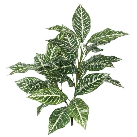 Vickerman FB172501 27 in. Zebra Plant X3 with 28 Leaves, Green & White