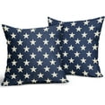 thumbnail image 2 of 4th of July Patriotic Pillow Covers 18x18 Set of 2 Blue Star Americana Independence Day Outdoor Decorative Throw Pillow Cases Farmhouse Decor for Sofa Couch Bed Fourth July Holiday Decorations, 2 of 6