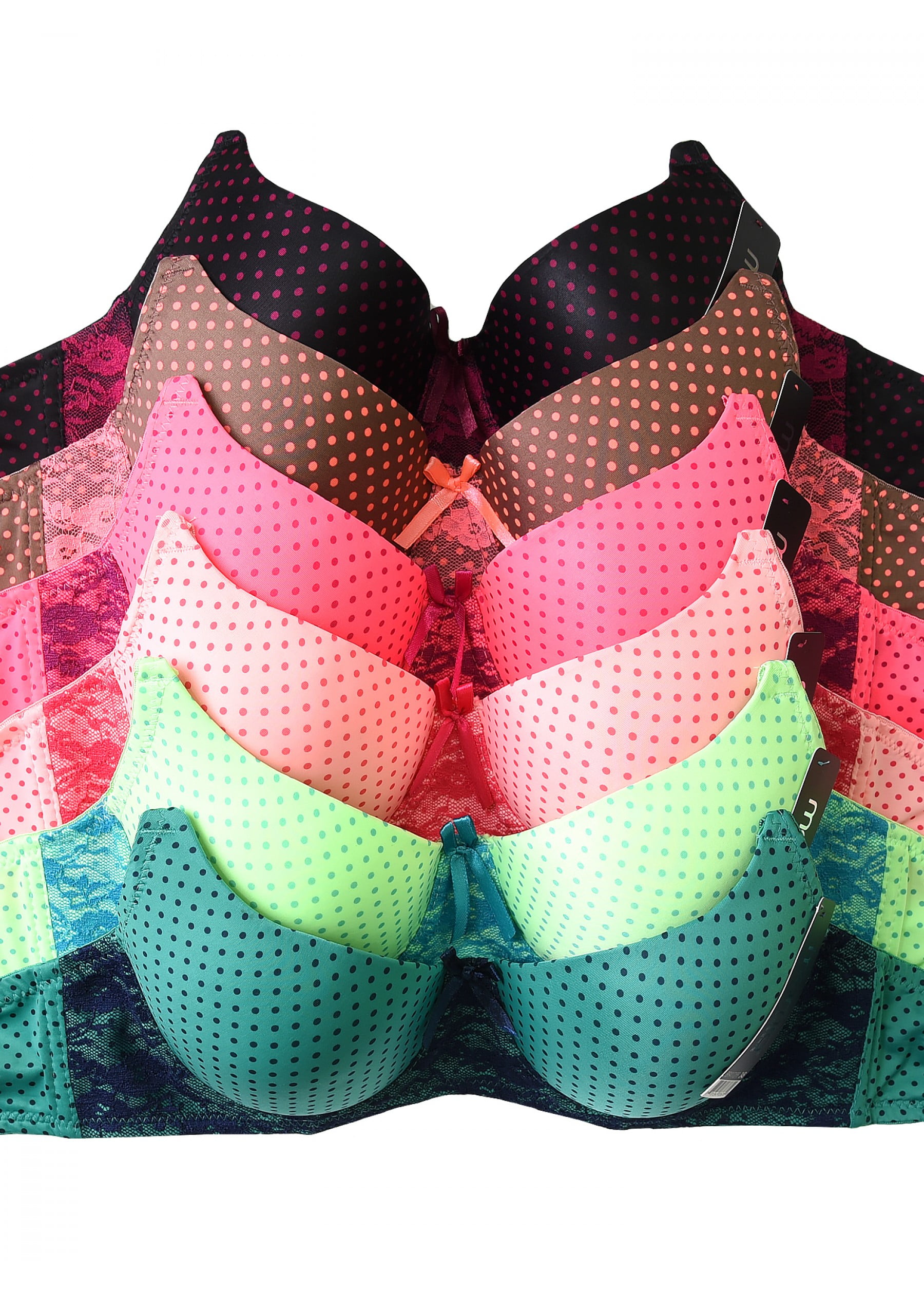Mamia - Mamia Intimate Sets | 6-Pack Print Bra, Size 34C - Walmart.com - Walmart.com