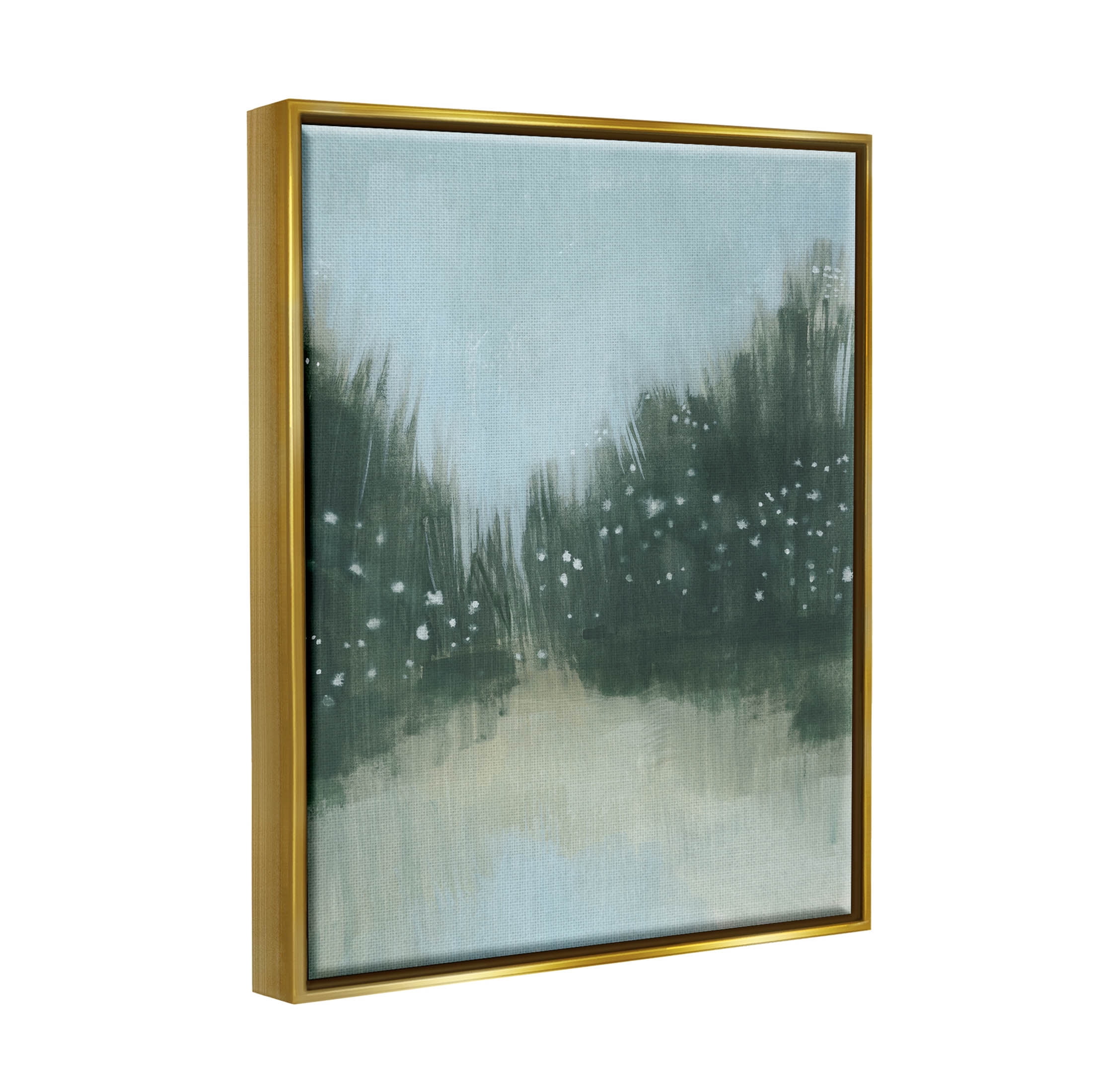 Stupell Industries Natural Grassy Plants Scenery Painting Metallic Gold Floating Framed Canvas Print Wall Art, Design by Grace Popp