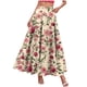 thumbnail image 2 of TaTaai Women's High Waist Boho Pattern Maxi Skirt Elastic A-Line Long Skirt Ruffle Hem with Side Pockets for Daily Casual and Travel Gift, 2 of 9