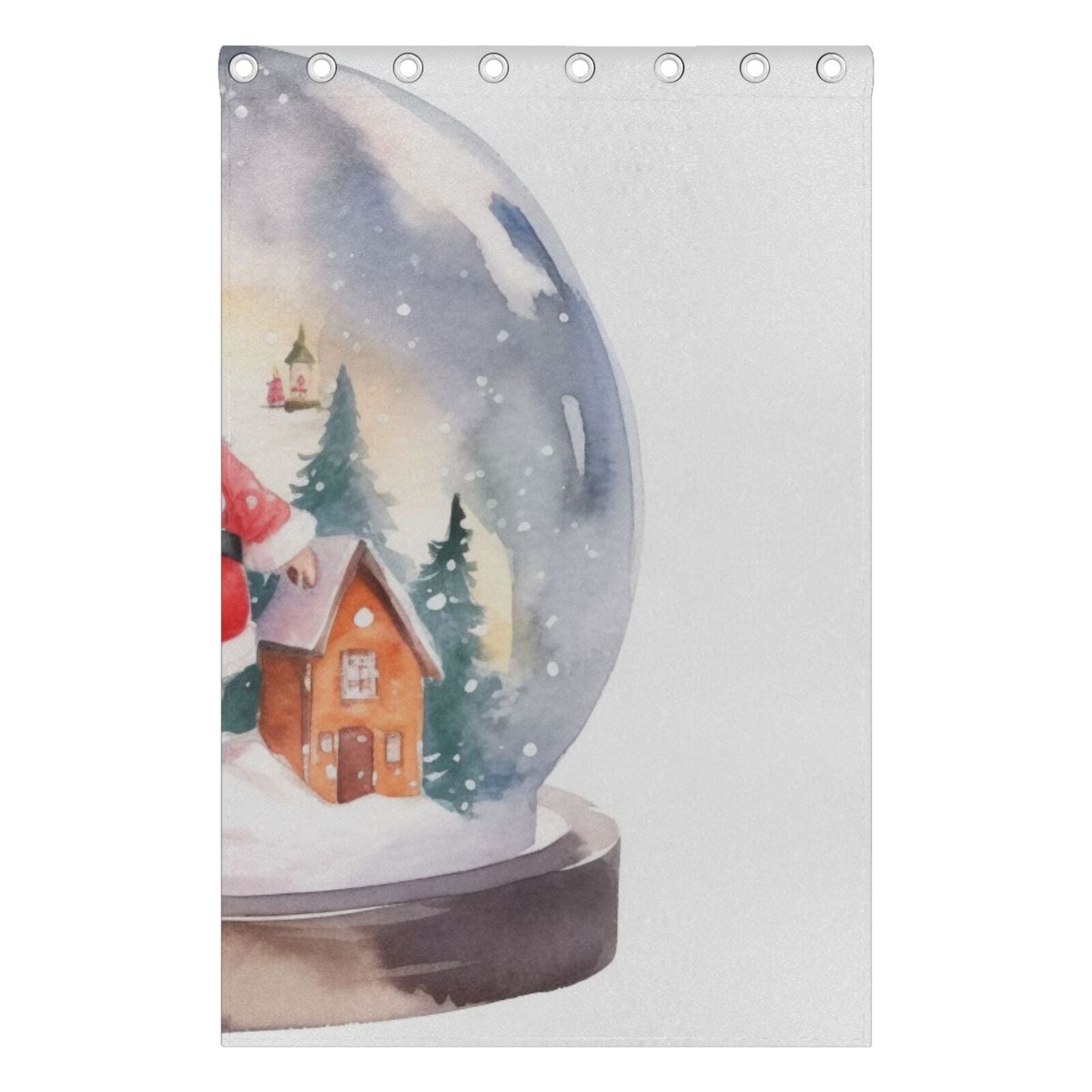 Christmas Trees Santa Claus Crystal Ball Black Out Curtains 72 Inch Length Curtains for Sliding Glass Doors Bedroom Living Room 2 Pack