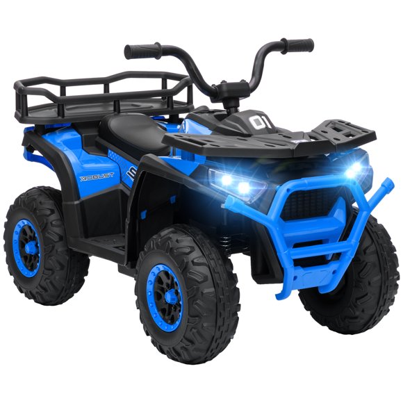 Qaba 12V Kids ATV, Ride on Toy w/ 4 Spring Suspension Wheels, Blue