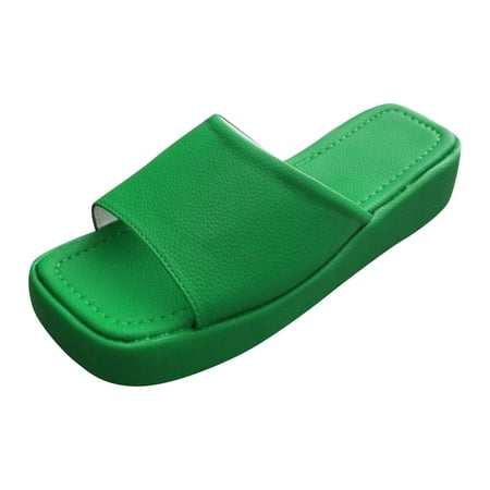 

Sngxgn Slides for Women and Men Sandals Pillow Slippers Shower shoes Cushioned Cloud SlidesSlippers For Kids Green 6.5