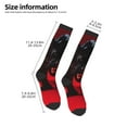 thumbnail image 4 of Zufioo Black Panther Red Background Print Long High Thigh Socks Knee-High Warm Stocking Women Boot Sock Leg Warmer High Socks for Daily Wear, Cosplay, 4 of 6
