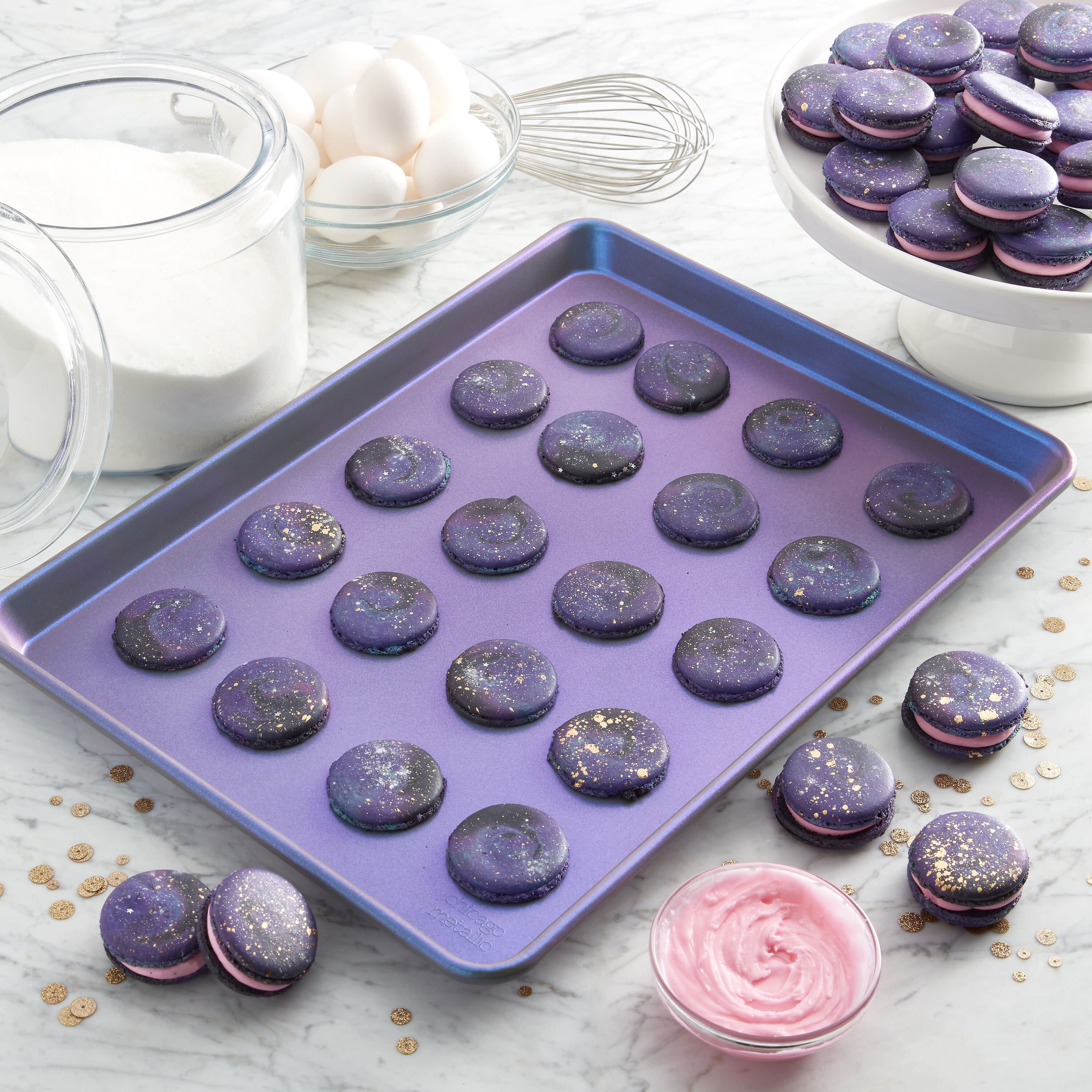 Chicago Metallic Aurora 17.25X12.5-inch Non-Stick Metal Baking Sheet in Iridescent