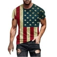 thumbnail image 2 of Lilgiuy 4th of July Shirts for Men, Patriotic USA Flag T-Shirt Fun Novelty Short Sleeve Pullover Summer Festival Tops for Party(Blue,S), 2 of 5