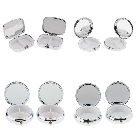 8pcs Portátil Pastillas de 3 Compartimentos Mini Almacenamiento de Píldoras , + Rectángulo Colco Almacenamiento de organizadores de vitaminas