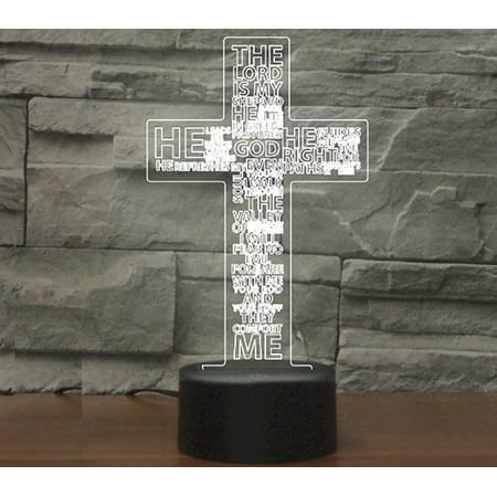 

YSTIAN 3D Jesus Cross Remote Control 16 Color Night Lights Illusion Acrylic LED Table Bedside Lamp Children Bedroom Desk Decor Birthday Gifts Toy for Kids