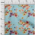 thumbnail image 1 of oneOone Cotton Poplin Twill Sky Blue Fabric Flower Watercolor Fabric For Sewing Printed Craft Fabric By The Yard 56 Inch Wide, 1 of 2