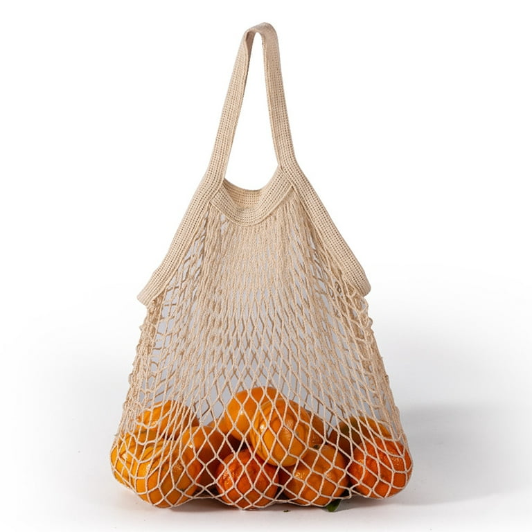 Unique Bargains Cotton Mesh Bag, Reusable Mesh Net String Grocery Bags  Organizer 