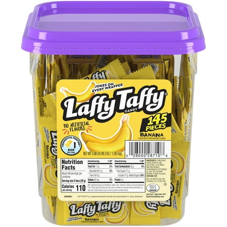 Laffy Taffy Banana Chewy Candy, 145 Ct Tub