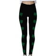 thumbnail image 2 of DDAPJ pyju St. Patrick's Day Leggings for Women Irish Shamrock Print Casual Skinny Pants Novelty Holiday Tights Buttery Soft Stretchy Yoga Running Pants Black#3 L, 2 of 5