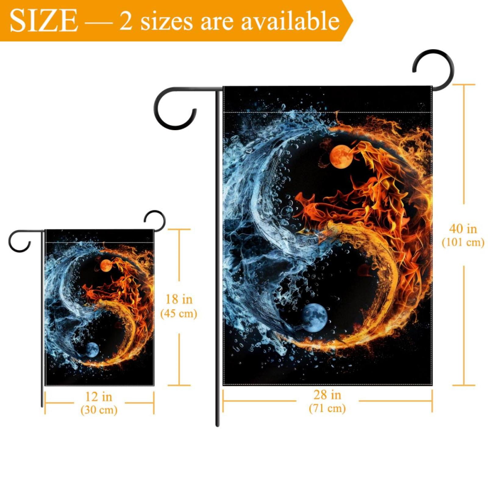 Symbol Yin-Yang Double Sided Garden Flag Decorative Weather Resistant Yard Flag, Large DIY Vertical Flag for Farmhouse Patio Lawn, 28x40 Inch