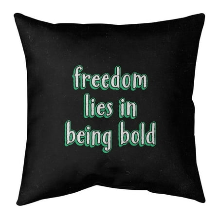 UPC: 0670507572036 | ArtVerse Quotes Be Bold Inspirational Quote Chalkboard Style Pillow (w/Rmv Insert)-Spun Poly 20 x 20 Large