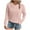 Pink, variant on Tumotour Pullover Sweatshirt For Women Button V Neck Long Sleeve Casual Pullover Sweatshirt Sleeve Solid Lightweight Hooded Tops