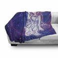 thumbnail image 3 of Anime Soft Flannel Fleece Throw Blanket, Purple Anime Fairy Sitting in Theme of Zodiac Astrology Horoscope Sign Artprint, Cozy Plush for Indoor and Outdoor Use, 60" x 80", Purple Blue, by Ambesonne, 3 of 6