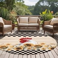thumbnail image 4 of Round Rugs 5Ft, Sunflowers Rooster Round Area Rug Washable Indoor Throw Carpet, Farmhouse Vintage Beige Wooden Plaid Soft Non Slip Circle Rug for Cabinet Bathroom Home Decor Aesthetic, 4 of 8
