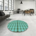 thumbnail image 4 of Ahgly Company Machine Washable Indoor Square Transitional Turquoise Green Area Rugs, 3' Square, 4 of 7
