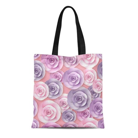 JSDART Canvas Tote Bag Pattern Roses Flowers Elegant for 3D Shadows and  Highlights Reusable Shoulder Grocery Shopping Bags Handbag