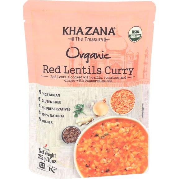 (Pack Of 6) Khazana Entree Red Lentil Curry 10 Oz