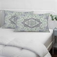 thumbnail image 3 of Green Purple Boho Pillow Covers, Linen Long Throw Pillow Case, Vintage Abstract Art Floral Ethnic Tribe Holiday Pillow Protector Decorative Cushion Cover for Living Room/Bedroom 20" x 36", 3 of 8